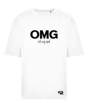 Weißes T-Shirt mit 'OMG' Text